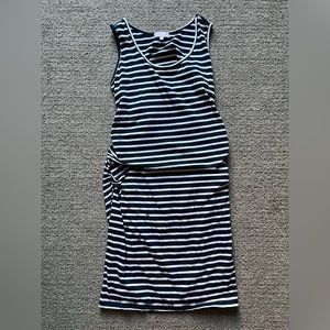 Navy and White Stripe Maternity Dress